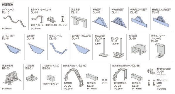 ニスクルーフL145　二重折板工法 の標準部品